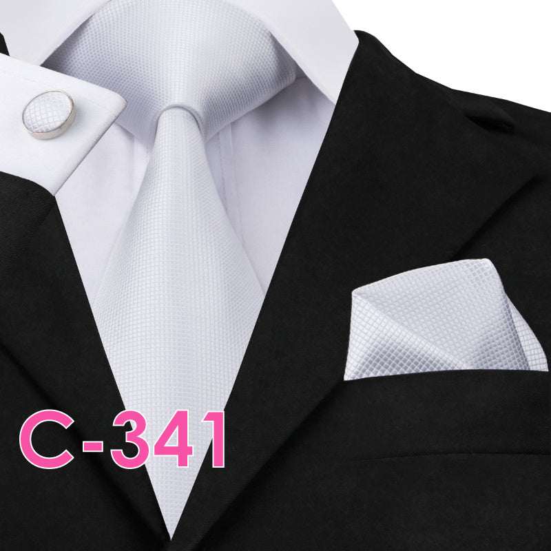 Men's solid silk tie and handkerchief set – product photo 11 of 20