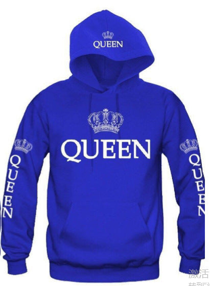 Blue King & Queen Hoodies Unbranded