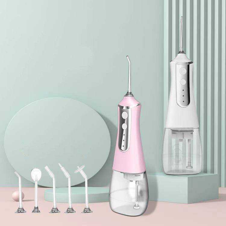 3 Modes Oral Irrigator USB Rechargeable Water Floss Portable Dental with 350ml tank and 5 jets