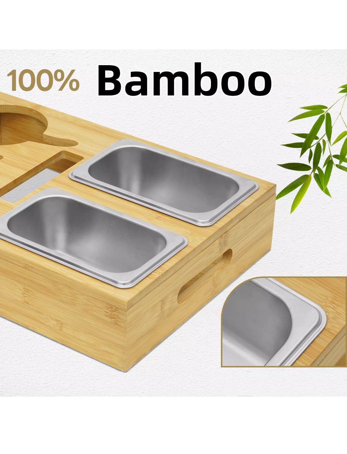 Bamboo couch cup holder tray – product view 7 of 8