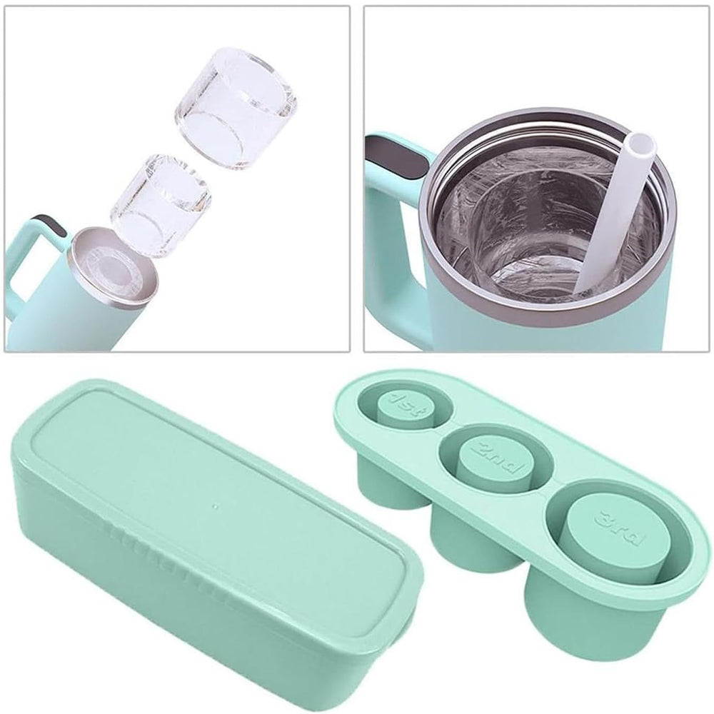 3 Grid Silicon Ice Cube Tray with Lid for 20-40 oz Stanley Cup_8