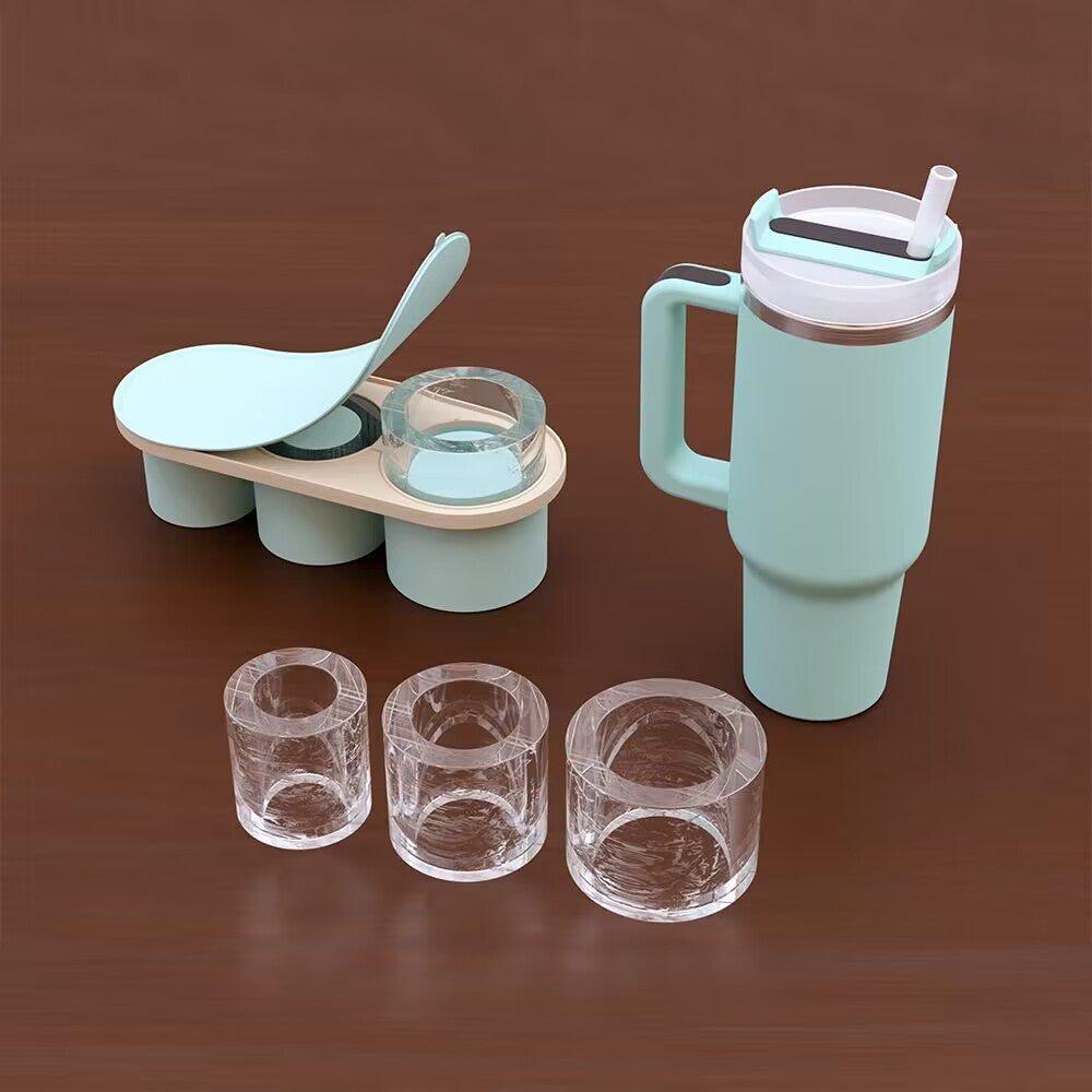 3 Grid Silicon Ice Cube Tray with Lid for 20-40 oz Stanley Cup_7