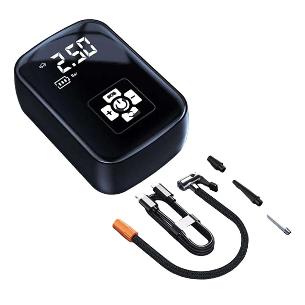 Cordless USB rechargeable car tyre inflator pump – product photo, view 3