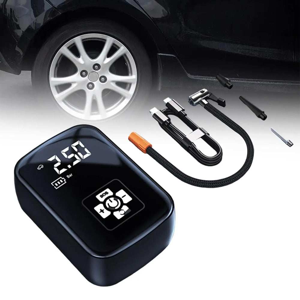 Cordless USB rechargeable car tyre inflator pump – product photo, view 7
