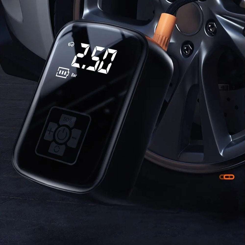 Cordless USB rechargeable car tyre inflator pump – product photo, view 4