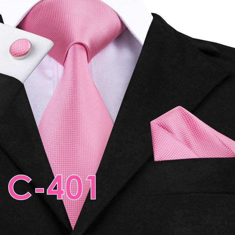 Men's solid silk tie and handkerchief set – product photo 13 of 20