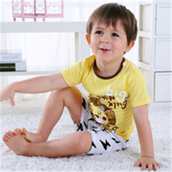 Cartoon Clothing Baby Boy Summer Clothes T-shirt Baby Girl Casual Clothing Sets Kaps B International