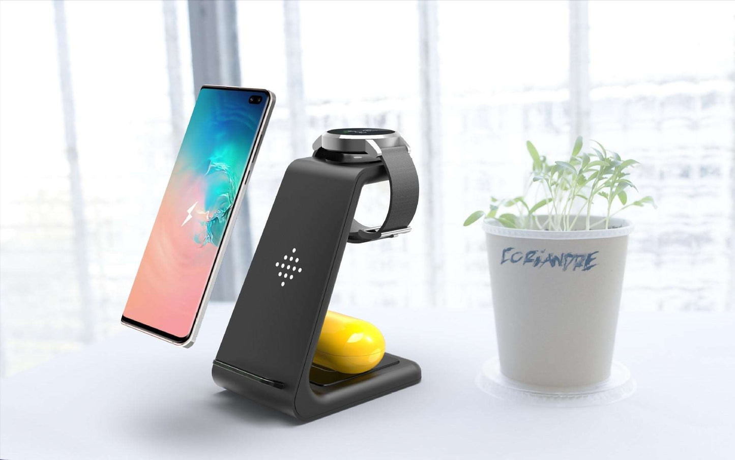 3 In 1 Fast Charging Station Wireless Charger Stand Wireless Quick Charge Dock For Phone Holder Unbranded