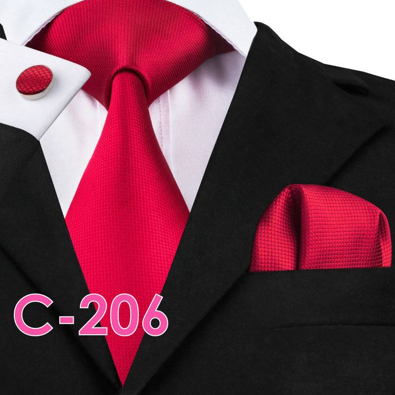 Men's solid silk tie and handkerchief set – product photo 18 of 20