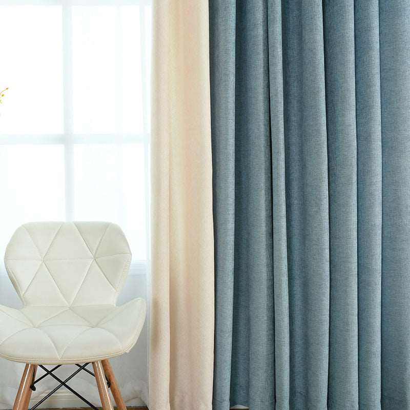 Factory direct stitching simple solid chenille curtain high shading curtain finished living room bedroom curtains Unbranded