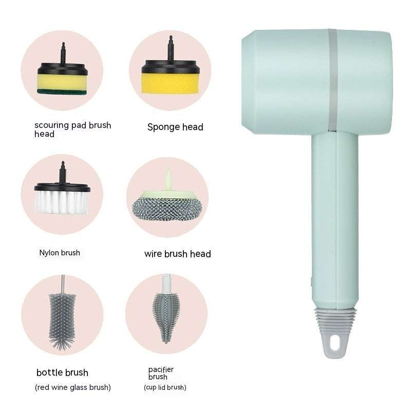 Electric Cleaning Brush Dishwashing Brush Automatic Wireless USB Rechargeable Professional Kitchen Bathtub Tile Cleaning Brushes Unbranded