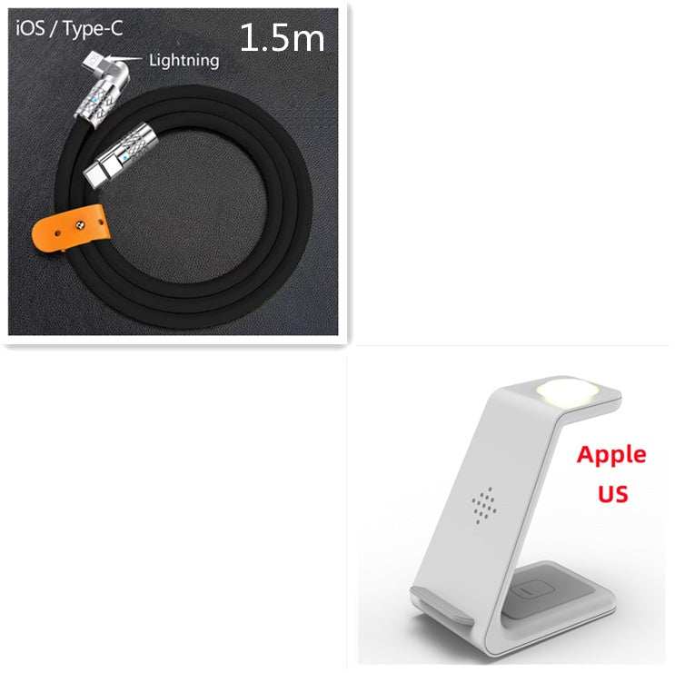 3 In 1 Fast Charging Station Wireless Charger Stand Wireless Quick Charge Dock For Phone Holder Unbranded