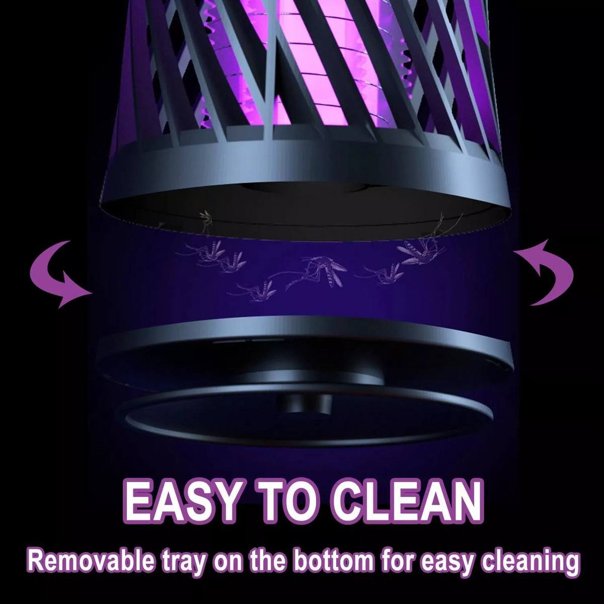 Bug zapper mosquito and fly trap with LED UV light, indoor/outdoor, view 8