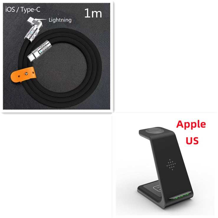 3 In 1 Fast Charging Station Wireless Charger Stand Wireless Quick Charge Dock For Phone Holder Unbranded