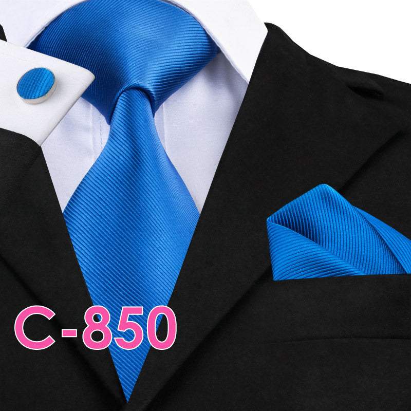 Men's solid silk tie and handkerchief set – product photo 19 of 20