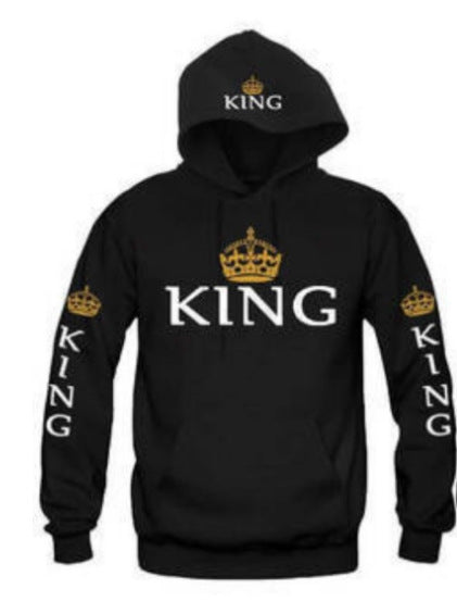 Blue King & Queen Hoodies Unbranded