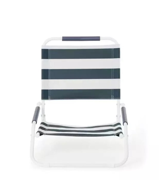 Stripe Beach Chair Padded Top Armrest Foldable Easily carried.