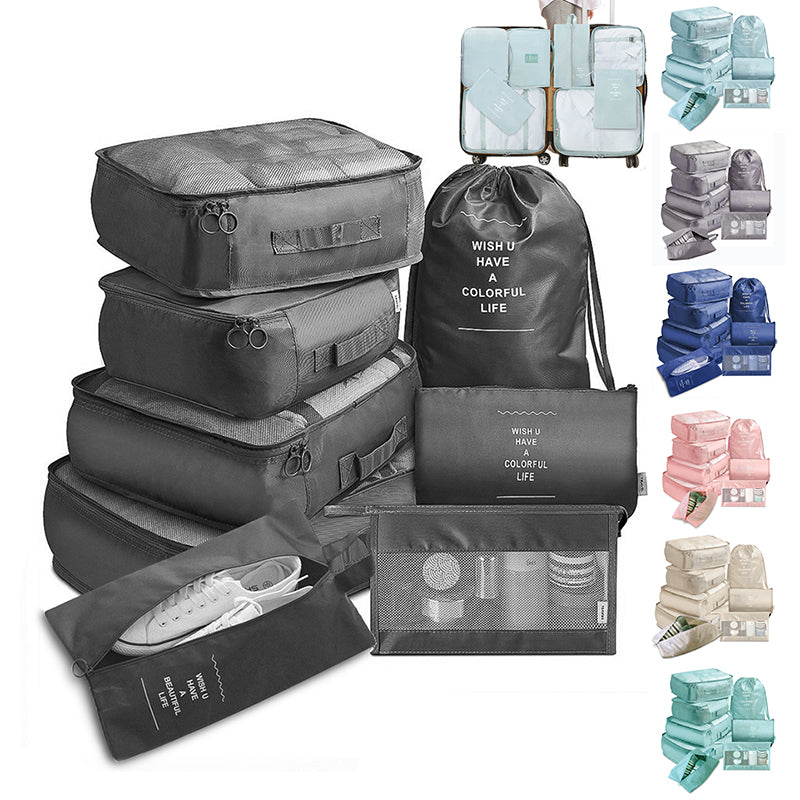 8-piece packing cube set for travel luggage – main product photo
