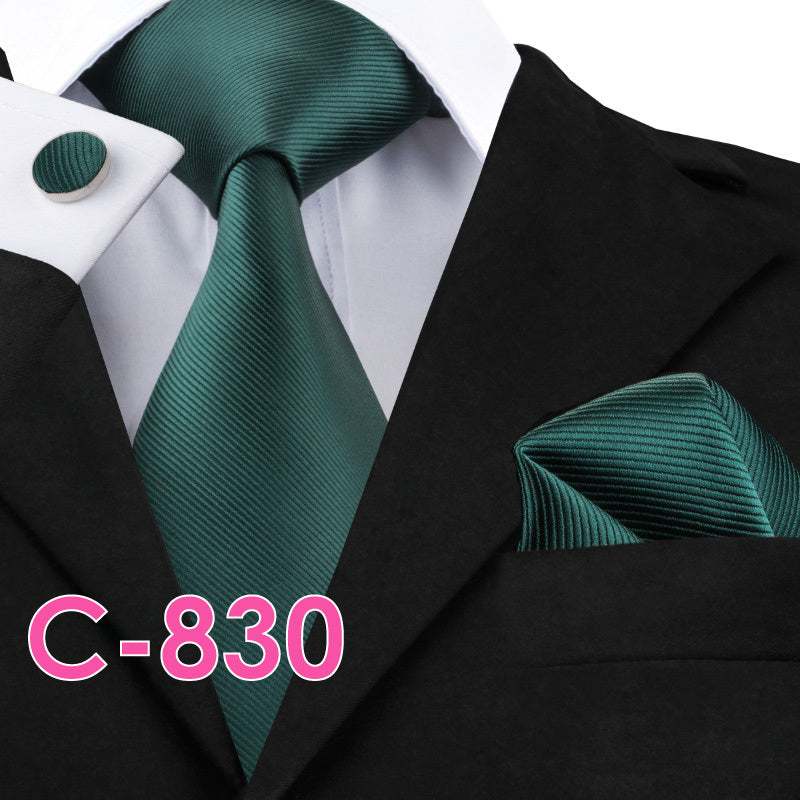 Men's solid silk tie and handkerchief set – product photo 2 of 20