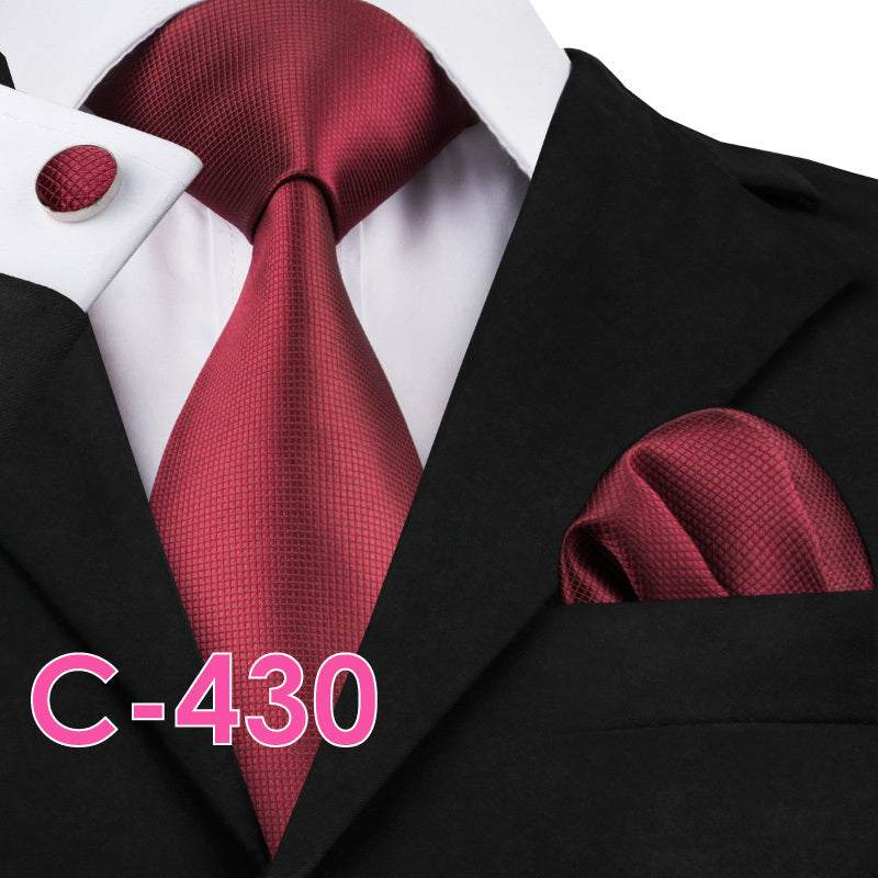 Men's solid silk tie and handkerchief set – product photo 16 of 20