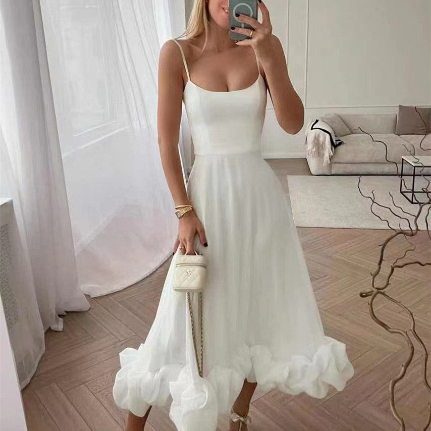 3D flower suspender A-line skirt – product photo, view 9