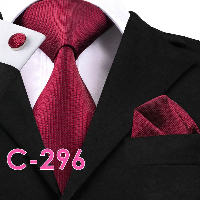 Men's solid silk tie and handkerchief set – product photo 8 of 20