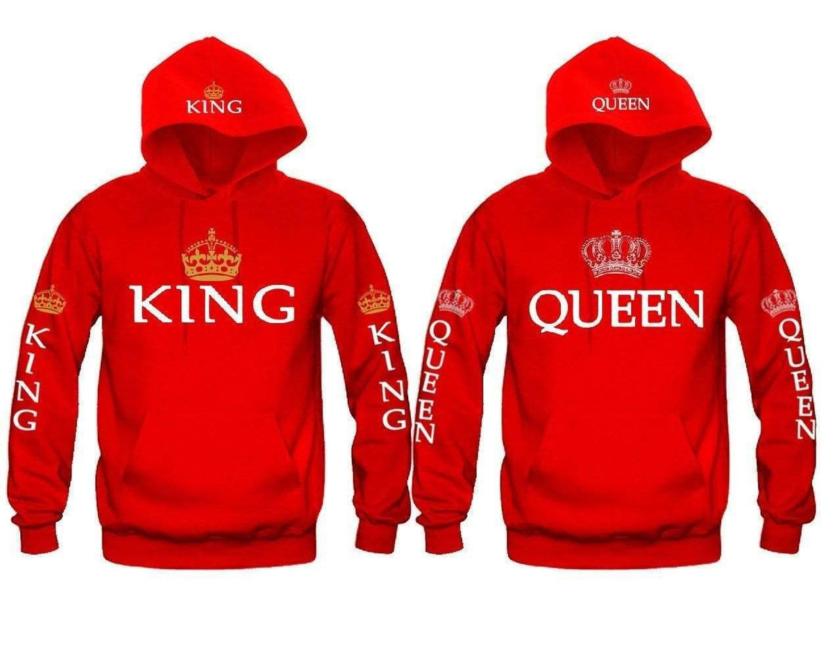 Blue King & Queen Hoodies Unbranded