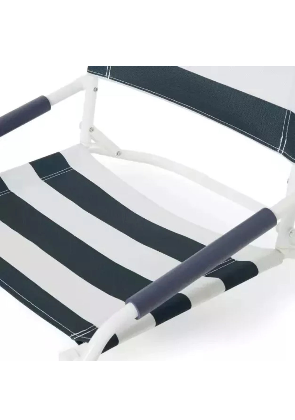 Stripe Beach Chair Padded Top Armrest Foldable Easily carried.