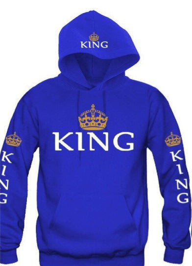 Blue King & Queen Hoodies Unbranded