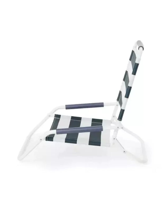 Stripe Beach Chair Padded Top Armrest Foldable Easily carried.