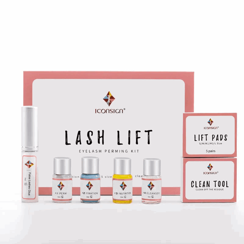 ICONSIGN Lash Lift Kit eyelash perming kit with perm, fixation, nutrition lotions, lift pads, and clean tool for lash curling and enhancing