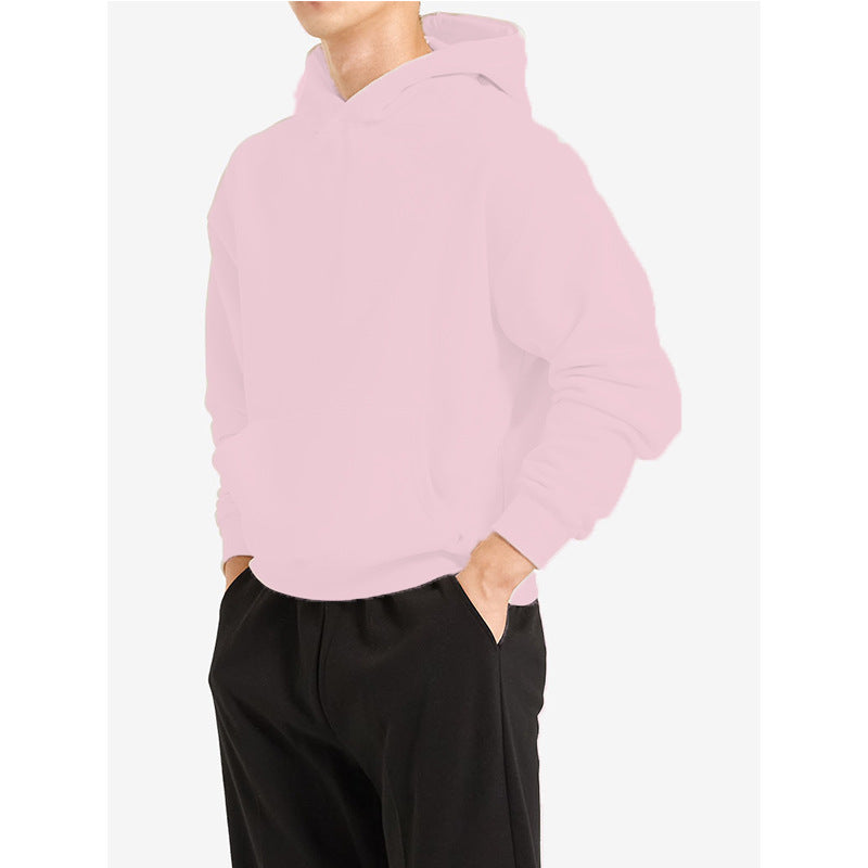 Terry Cotton Solid Color Sports Drop Shoulder Port Hoodie Unbranded