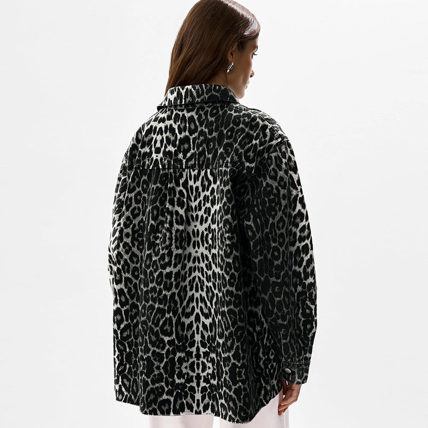 Pure Cotton Leopard Print Baggy Coat Kaps B International