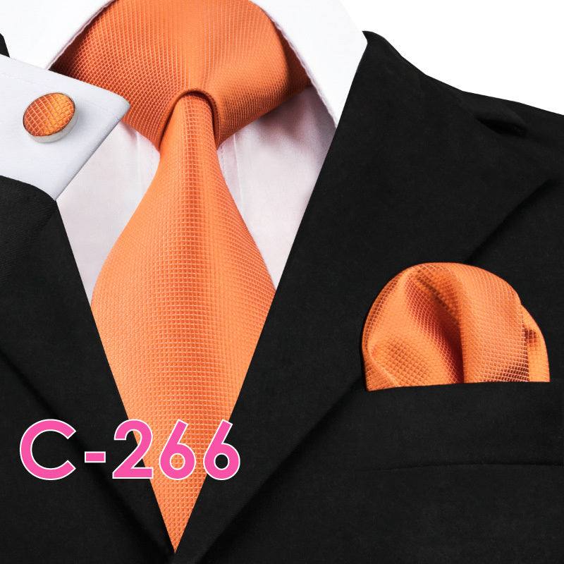 Men's solid silk tie and handkerchief set – product photo 6 of 20