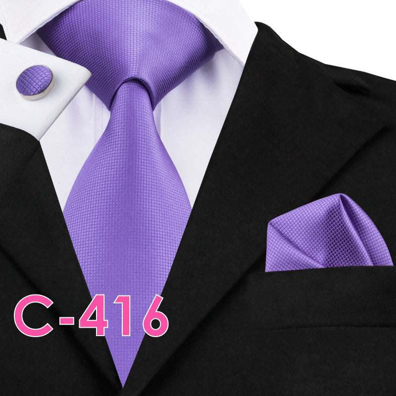 Men's solid silk tie and handkerchief set – product photo 14 of 20