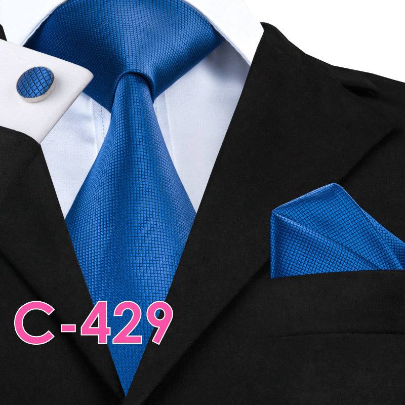 Men's solid silk tie and handkerchief set – product photo 15 of 20