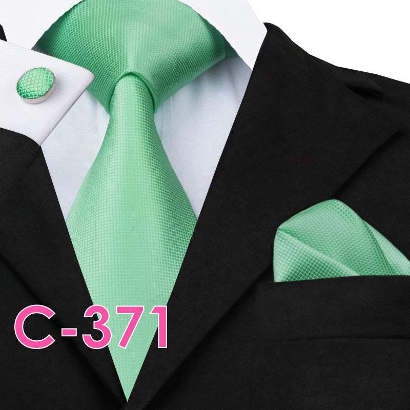 Men's solid silk tie and handkerchief set – product photo 20 of 20