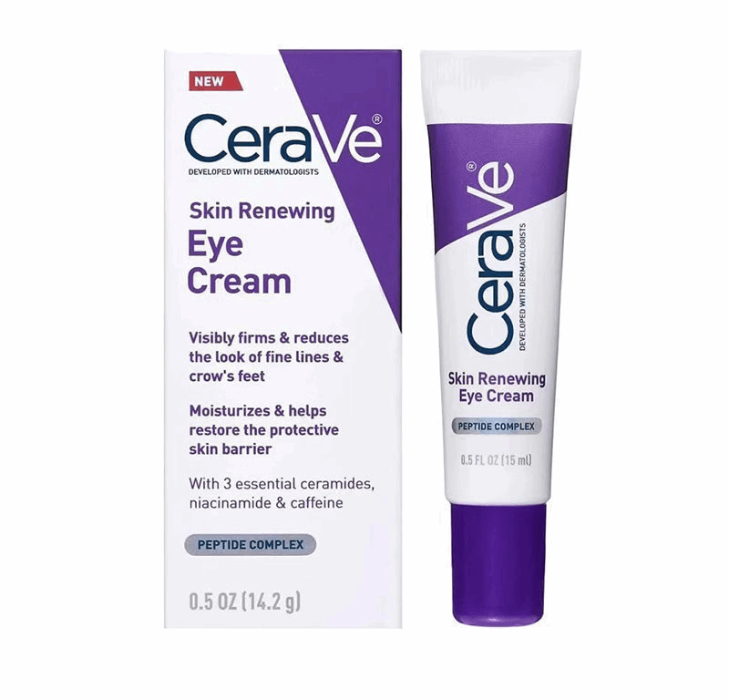 CeraVe Skin Renewing Eye Cream with Caffeine Peptides Hyaluronic Acid Niacinamide for anti-aging and hydration