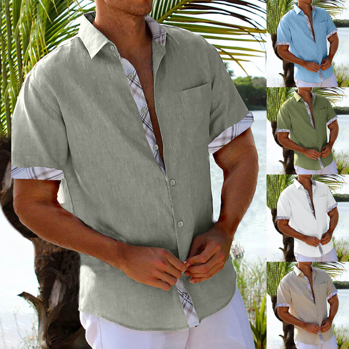 Men's Hawaiian short sleeve beach shirt – main product photo
