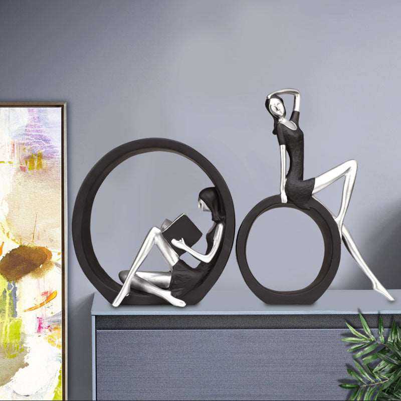 Resin girl figurine for living room decor – product photo 2 of 5
