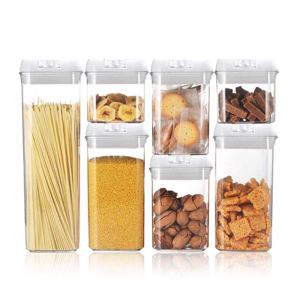 GOMINIMO Airtight Food Containers set of 7 with transparent, stackable, leakproof design for kitchen storage