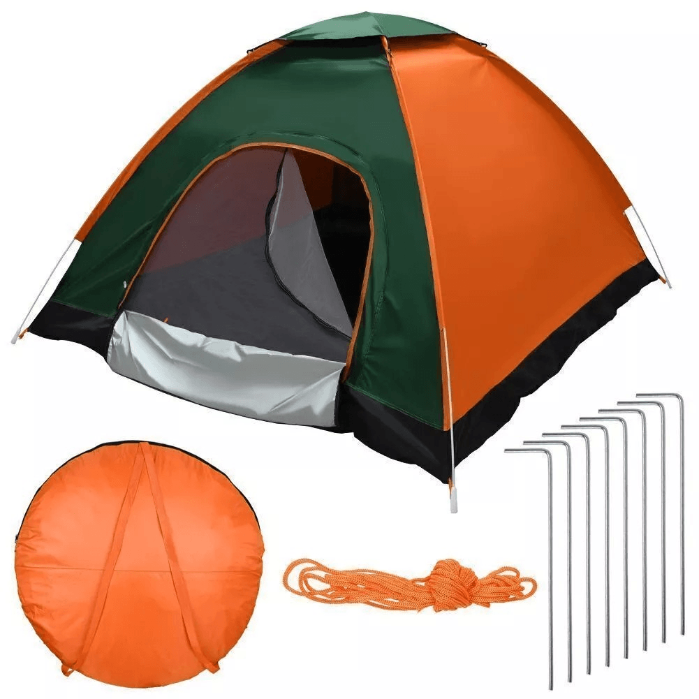 Full Automatic Pop Up Camping Tent, 3-4 Person Family Size, Waterproof Outdoor Hiking Shelter