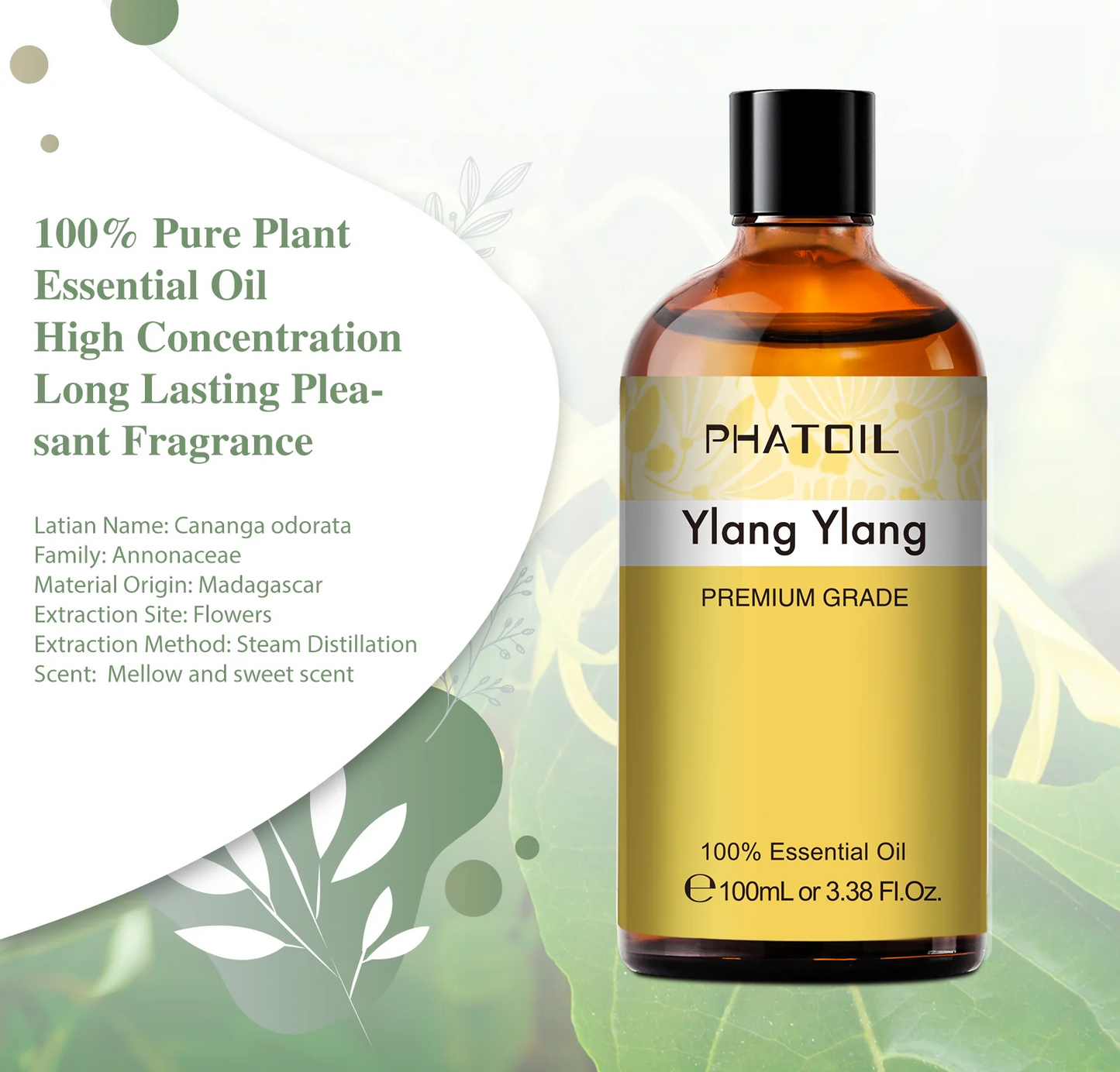PHATOIL Ylang Ylang Essential Oil 100ml – packaging view