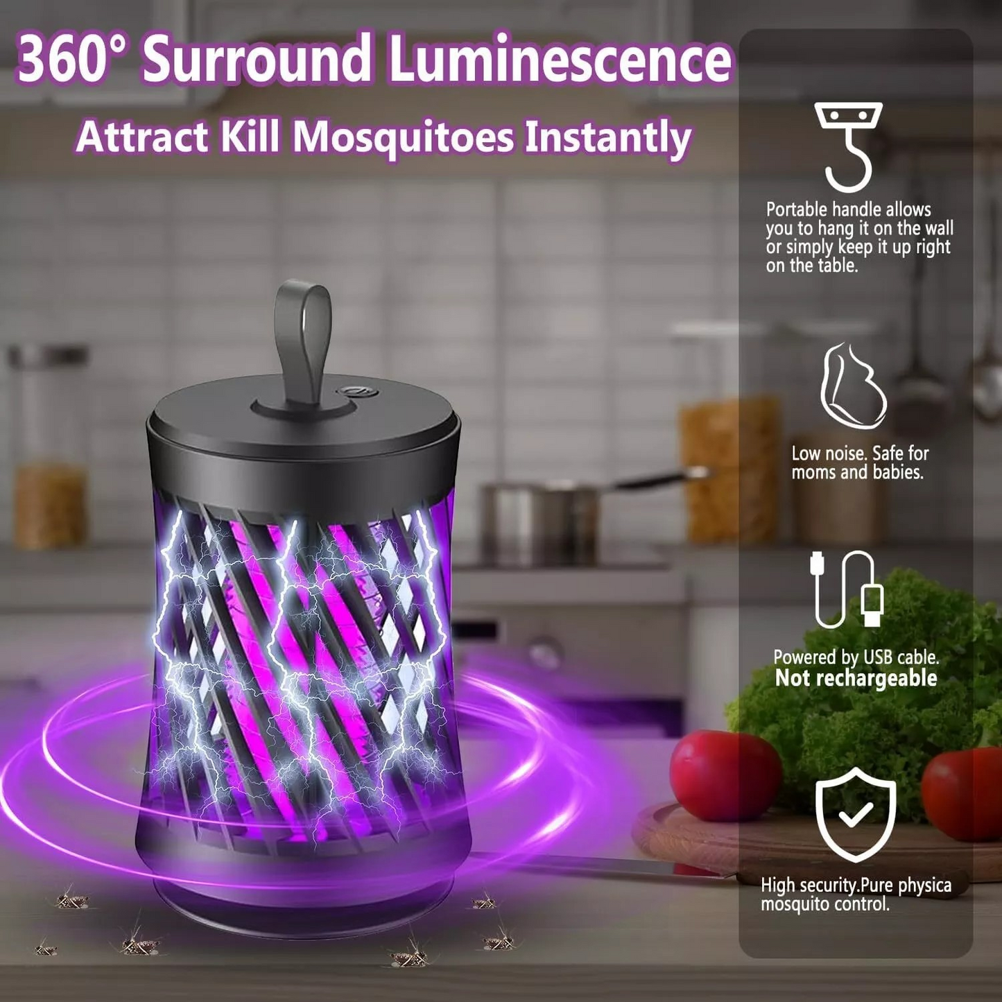 Bug Zapper Mosquito Killer Lamp Insect Catcher Fly Trap LED UV Mozzie Electric Indoor Outdoor