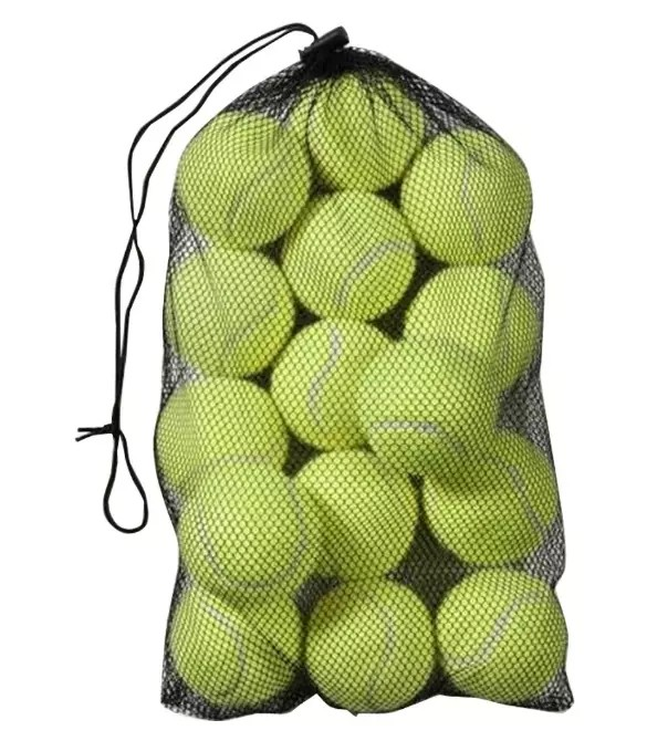 Tennis Balls for Training and Practice, Pack of 15, Green with Mesh Carry Bag
