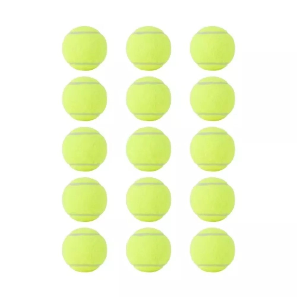 Tennis Balls for Training and Practice, Pack of 15, Green with Mesh Carry Bag
