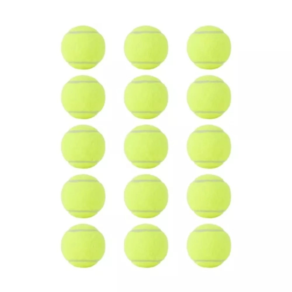 Tennis Balls for Training and Practice, Pack of 15, Green with Mesh Carry Bag.