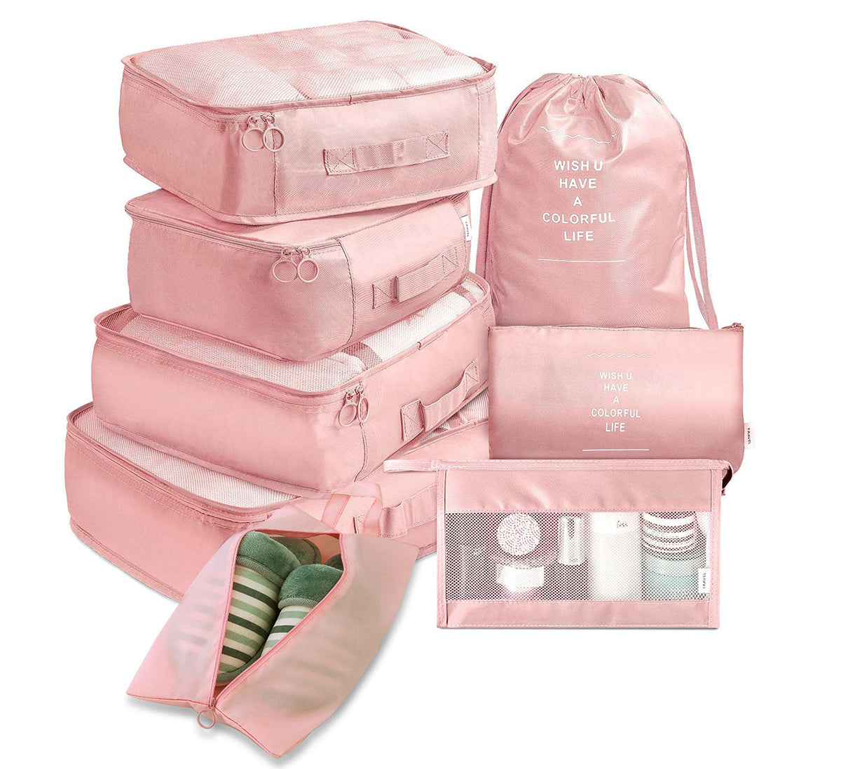8-piece packing cube set for travel luggage – product view 14 of 15
