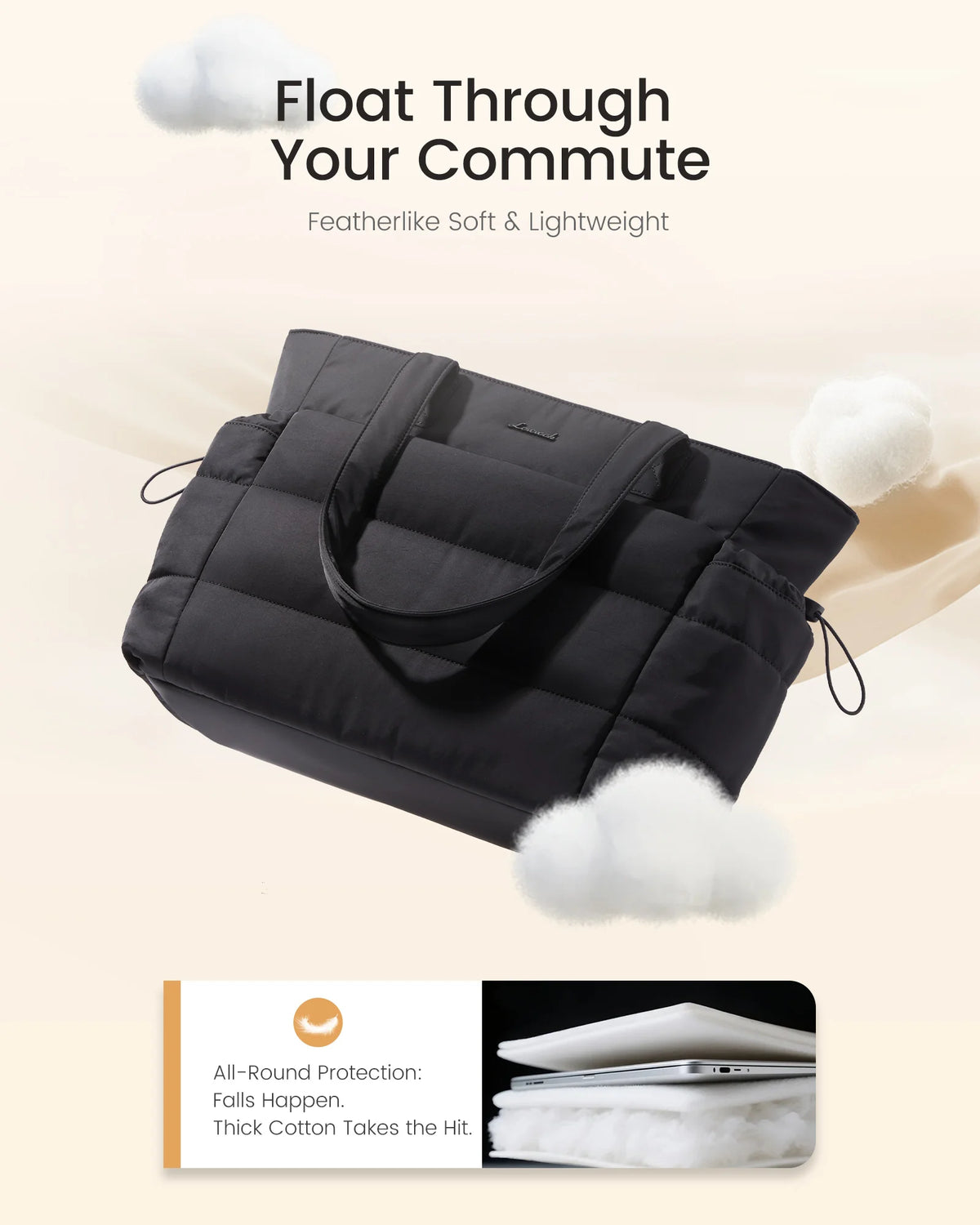 LOVEVOOK 15.6 inch laptop tote bag for women with tumbler holder pocket – product photo, view 6
