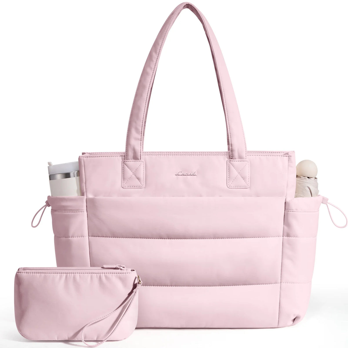 LOVEVOOK 15.6 inch laptop tote bag for women with tumbler holder pocket – main product photo